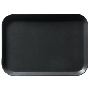 Charola Rectangular Negra De Plástico Con Antideslizante 51 X 38 cm |Charolas