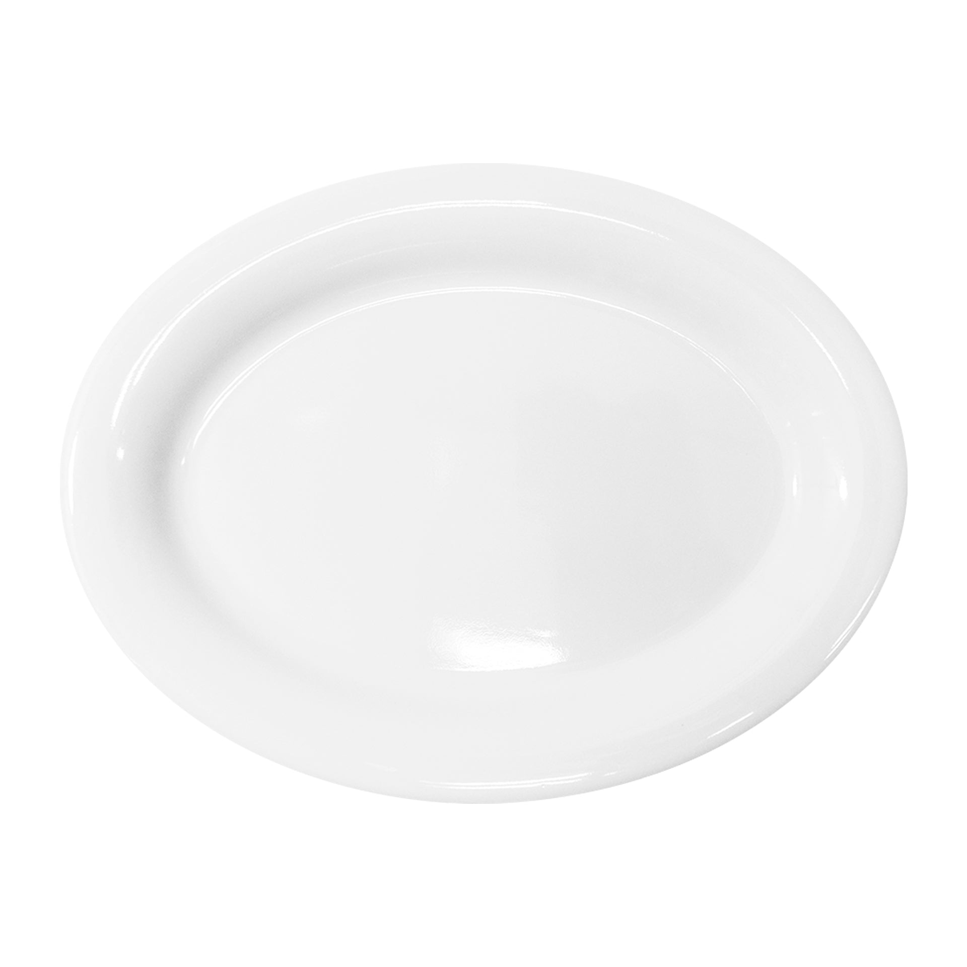 Plato Ovalado 14" | Melamina  Blanca