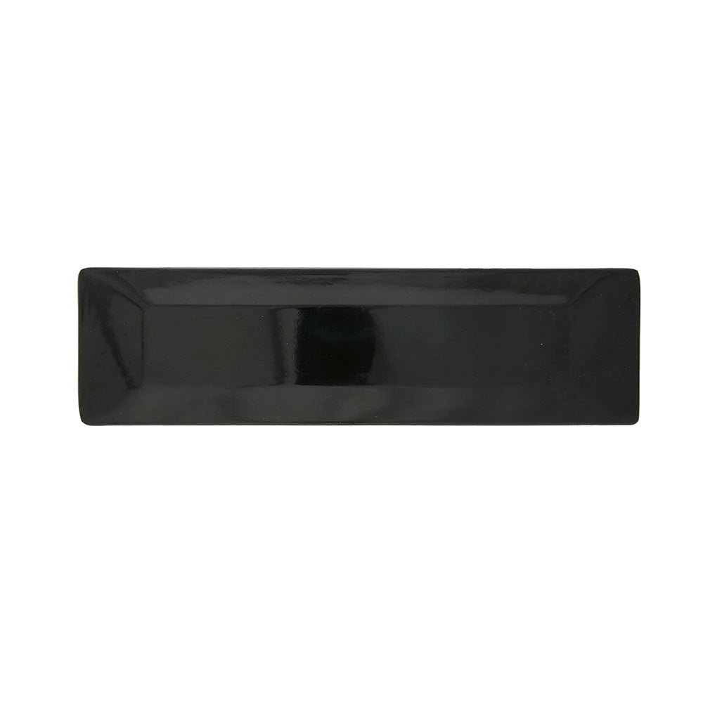 MAONAME Bandeja negra para servir con asas, bandeja decorativa de 15.7 x  11.8 pulgadas, bandeja rectangular moderna de piel sintética, bandejas