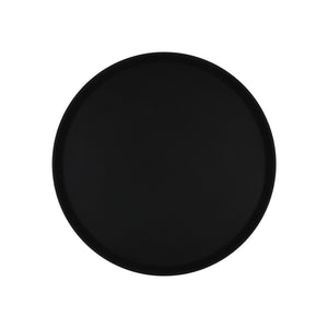 Charola Redonda Negra De Fibra De Vidrio Con Antideslizante 35.5 cm | Charolas