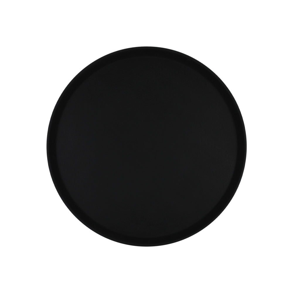 Charola Redonda Negra De Plástico Con Antideslizante 35.5 cm | Charolas