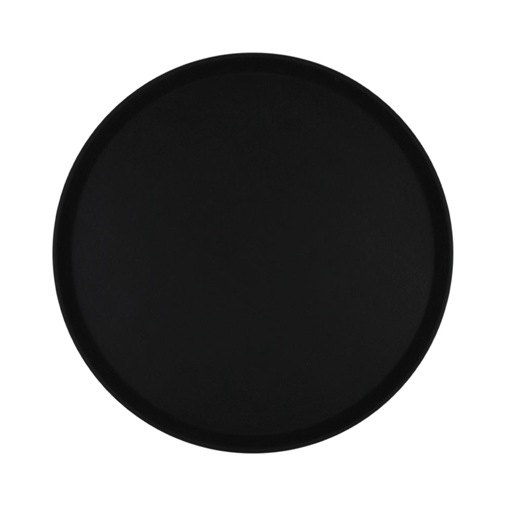 Charola Redonda Negra De Fibra De Vidrio Con Antideslizante 45 cm | Charolas