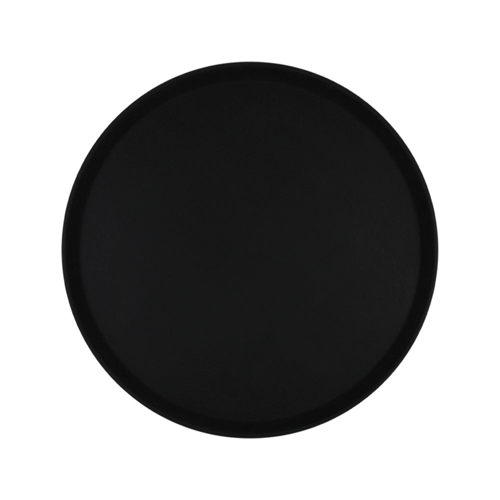 Charola Redonda Negra De Fibra De Vidrio Con Antideslizante 40 cm | Charolas