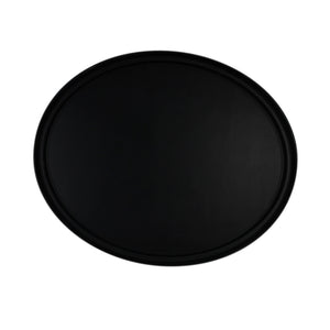 Charola Ovalada Negra De Fibra De Vidrio Con Antideslizante 56 X 68.5 Cm |Charolas