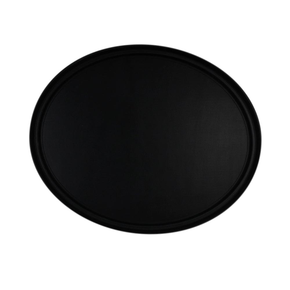 Charola Ovalada Negra De Plástico Con Antideslizante 56 X 68.5 Cm | Charolas